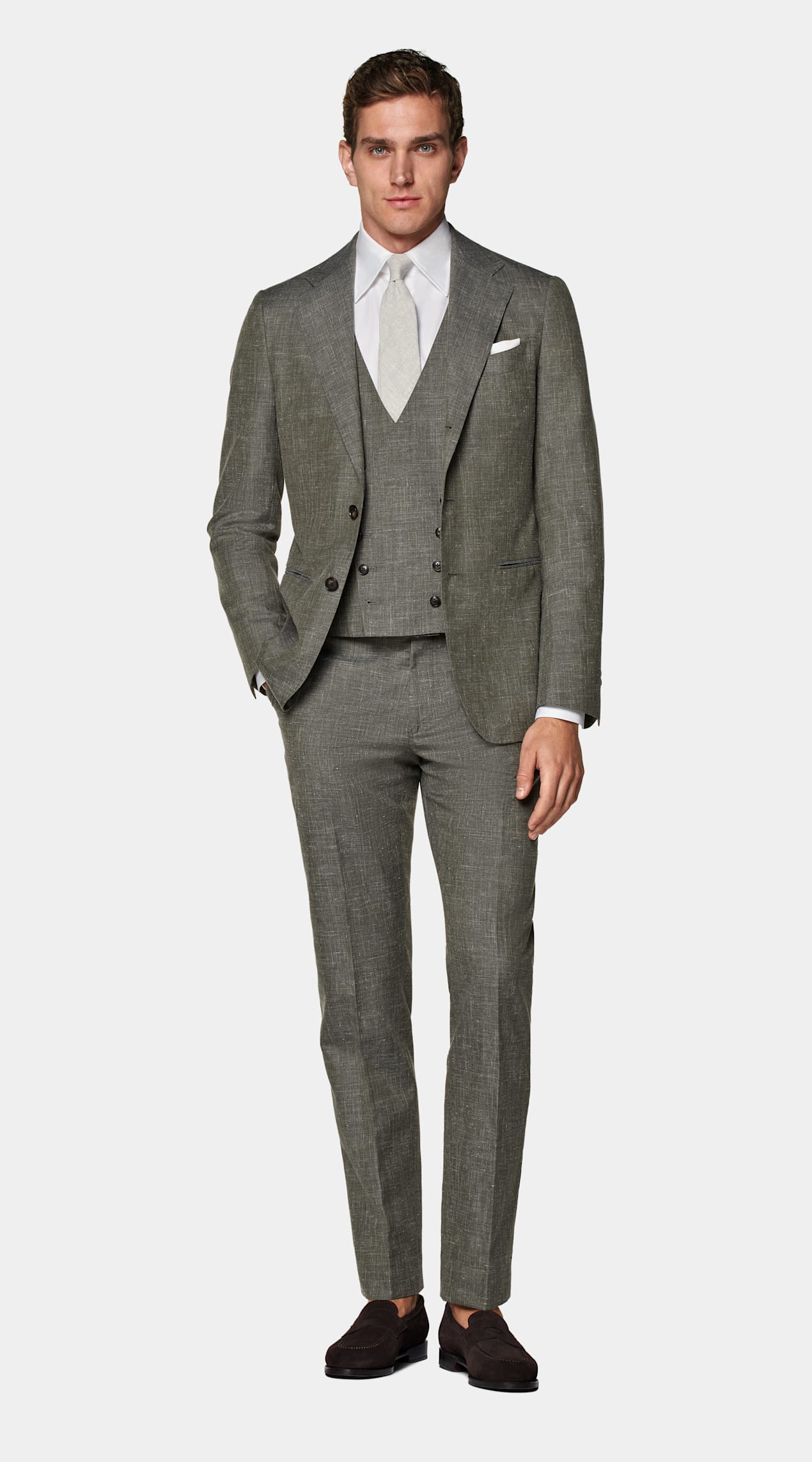 Costume trois pièces Havana coupe Tailored vert moyen