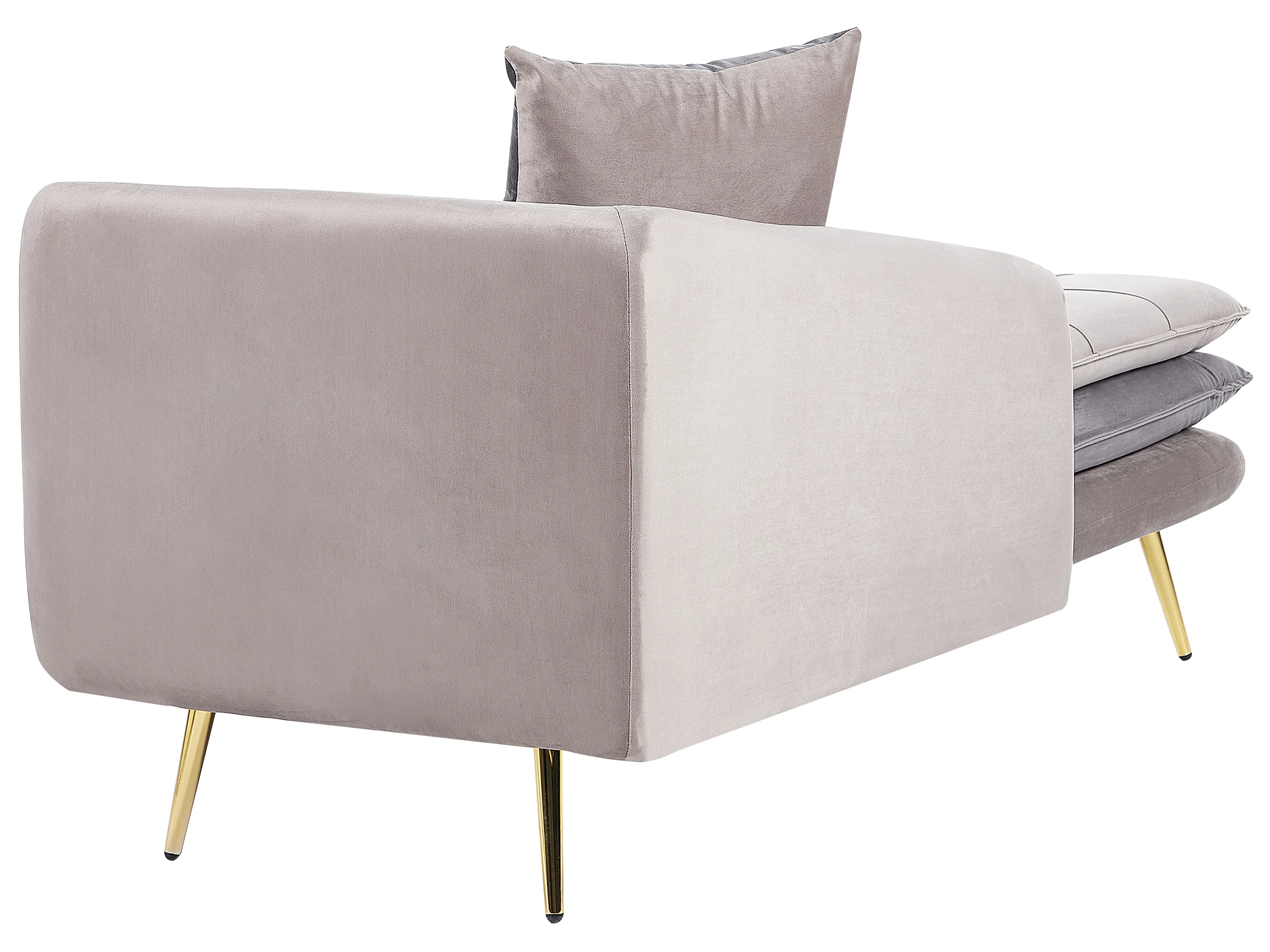 Rechtszijdige chaise longue GONESSE Fluweel Taupe