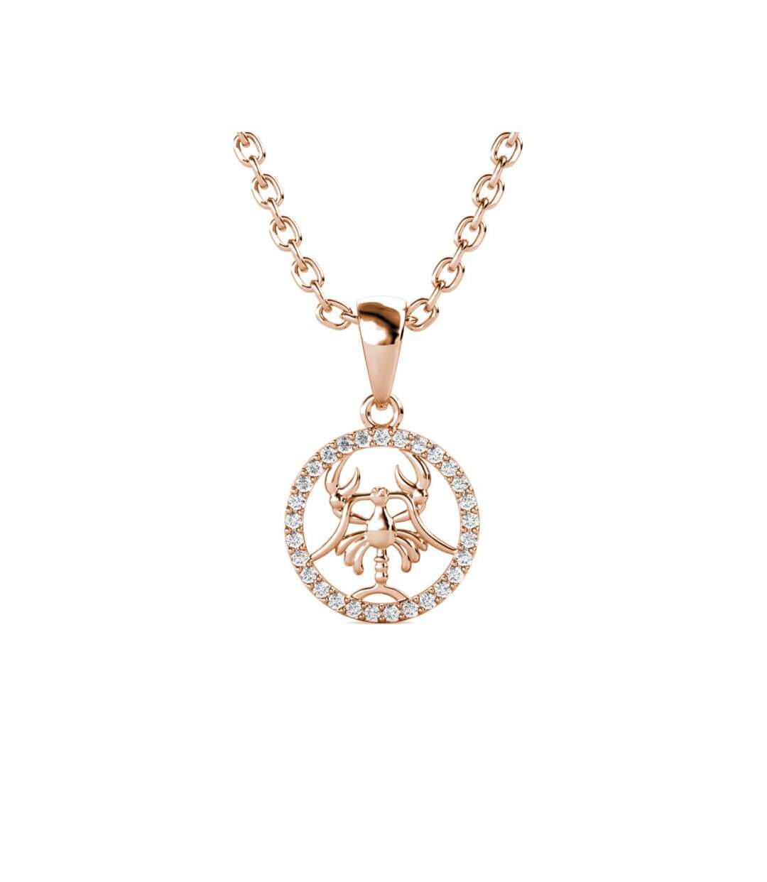 Pendentifs Zodiaque Cancer - Or Rosé et Cristal