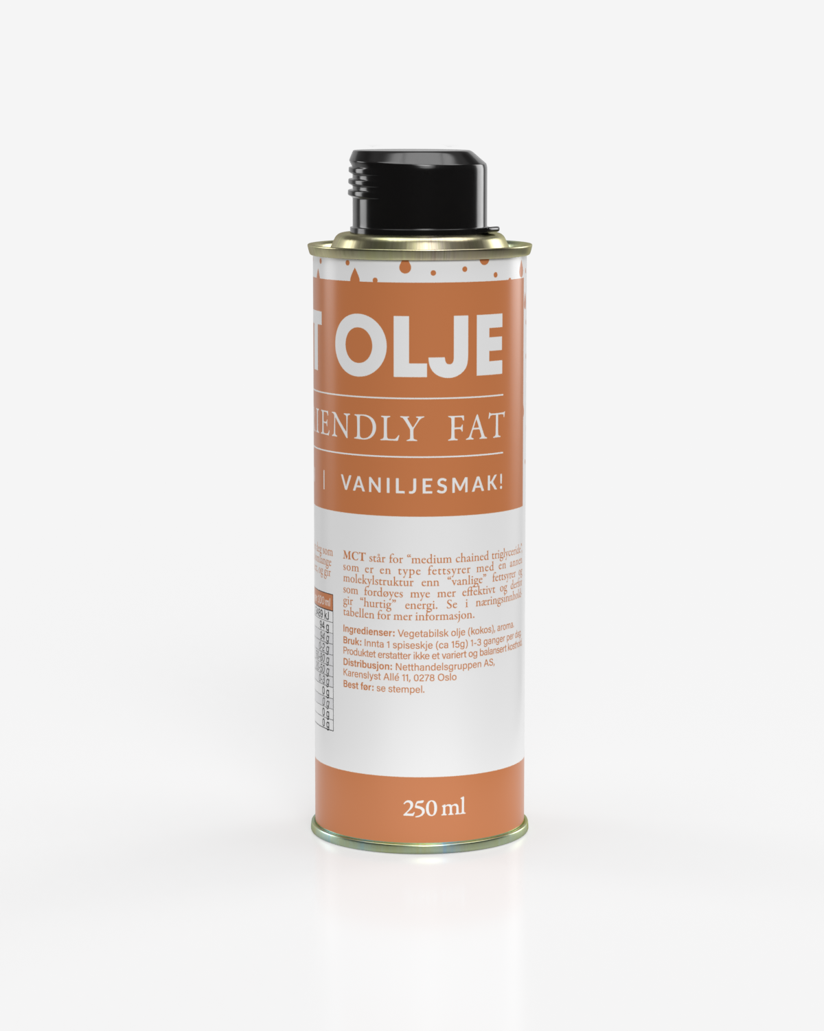 SunnRask MCT Olje Vaniljesmak 250ml