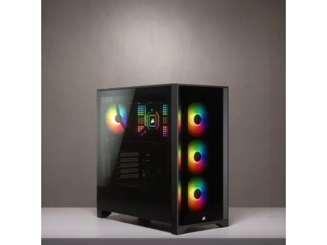CORSAIR | iCUE 4000X RGB – Miditower - ATX - ingen strømforsyning - Sort - USB/Lyd