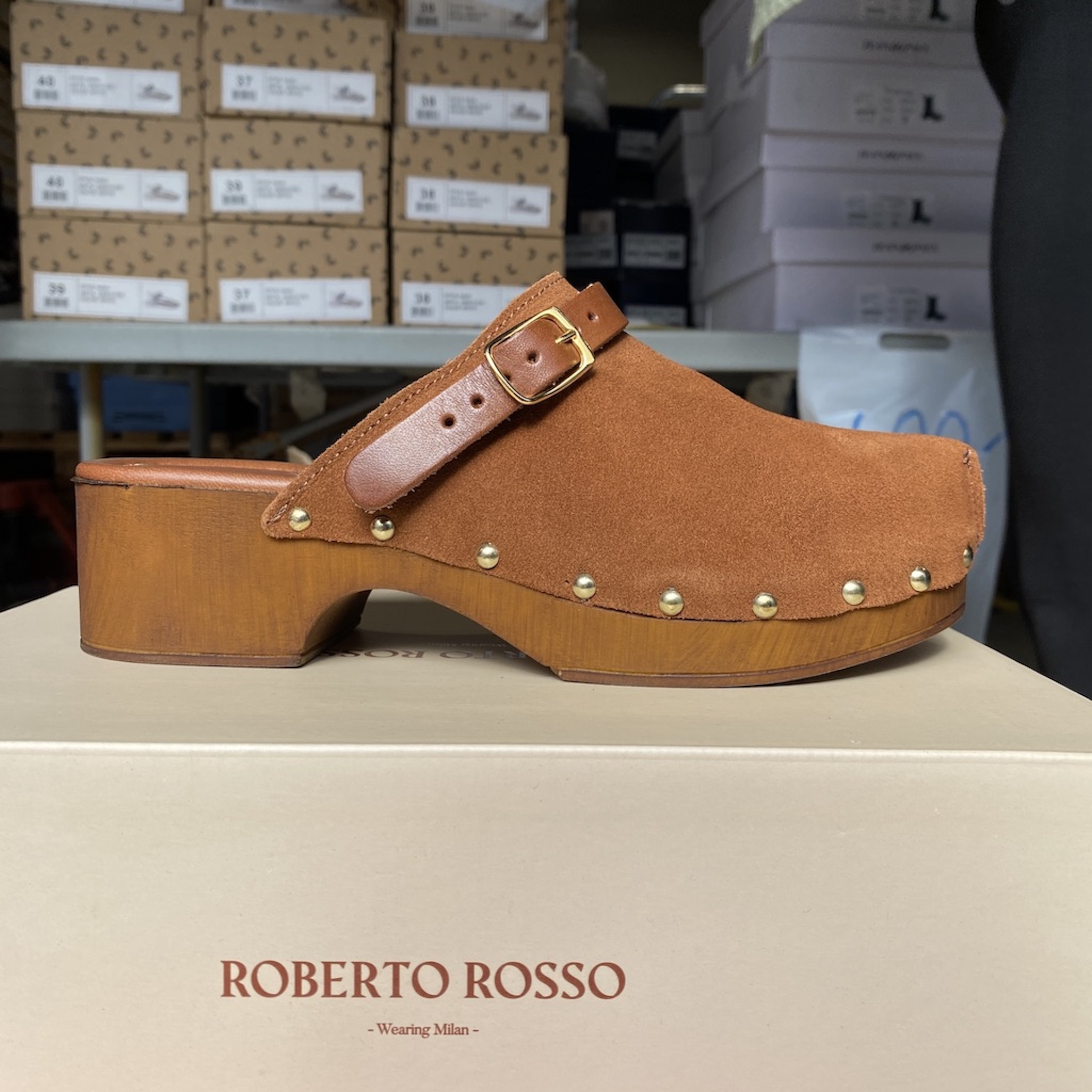 Roberto Rosso - Clogs Suede Leather Brown