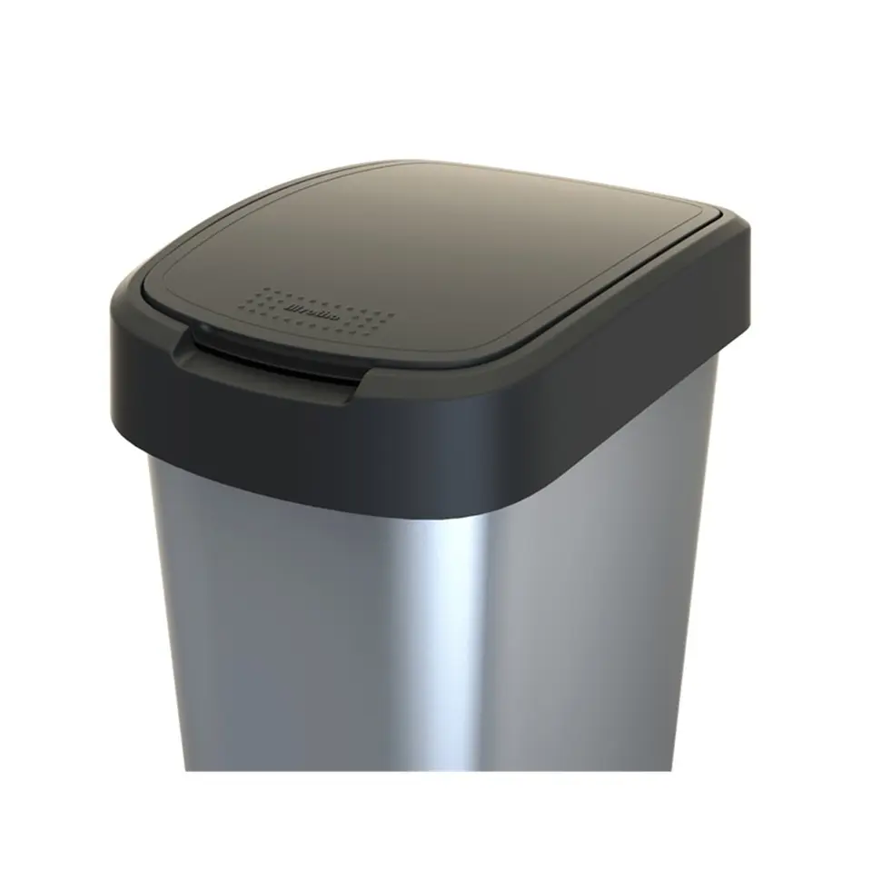 Rotho Afvalbak Twist 39 x 29 x 67 cm 50 l Polypropyleen Zilver