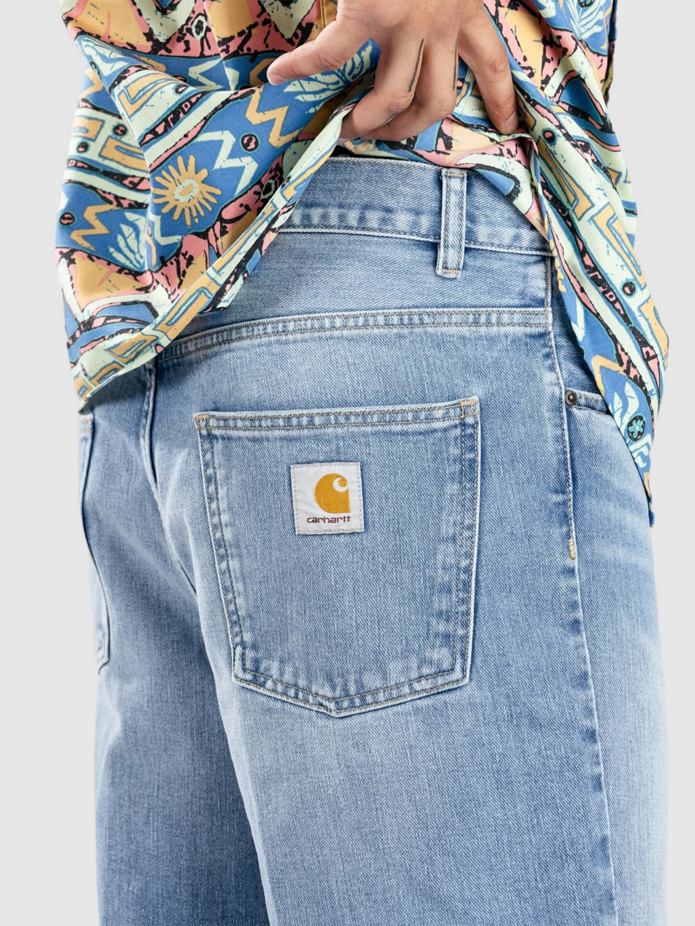 Carhartt WIP Newel Shorts light used wash blue
