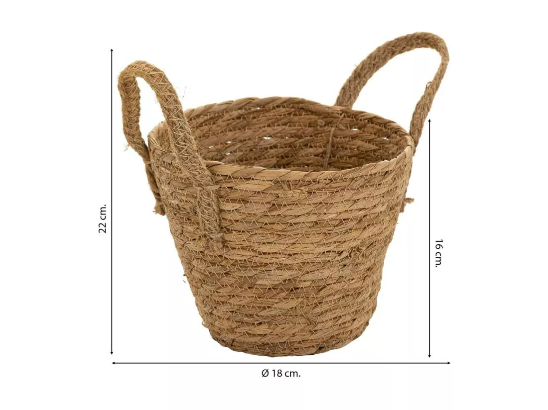 Panier en fibres naturelles marron D18x16/22