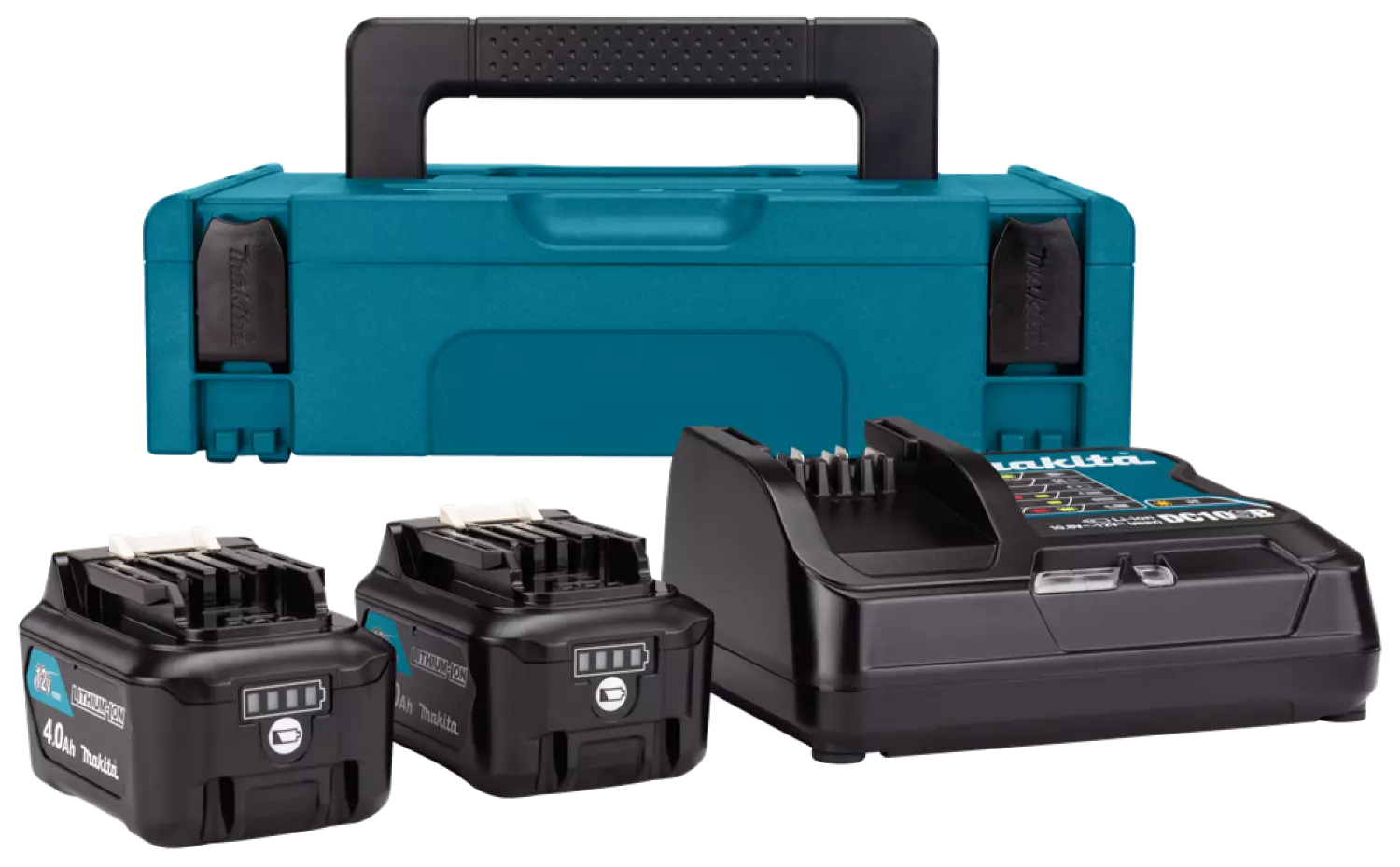 Makita 197641-2 10.8V - 12V Li-Ion accu starterset (2x 4,0Ah)   lader in Mbox