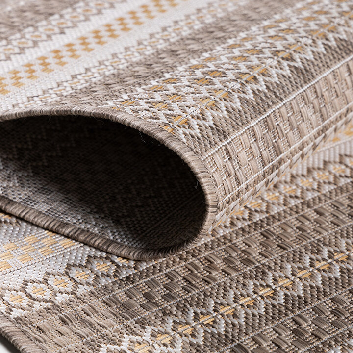 Gestreept buitenkleed - Sunara Beige