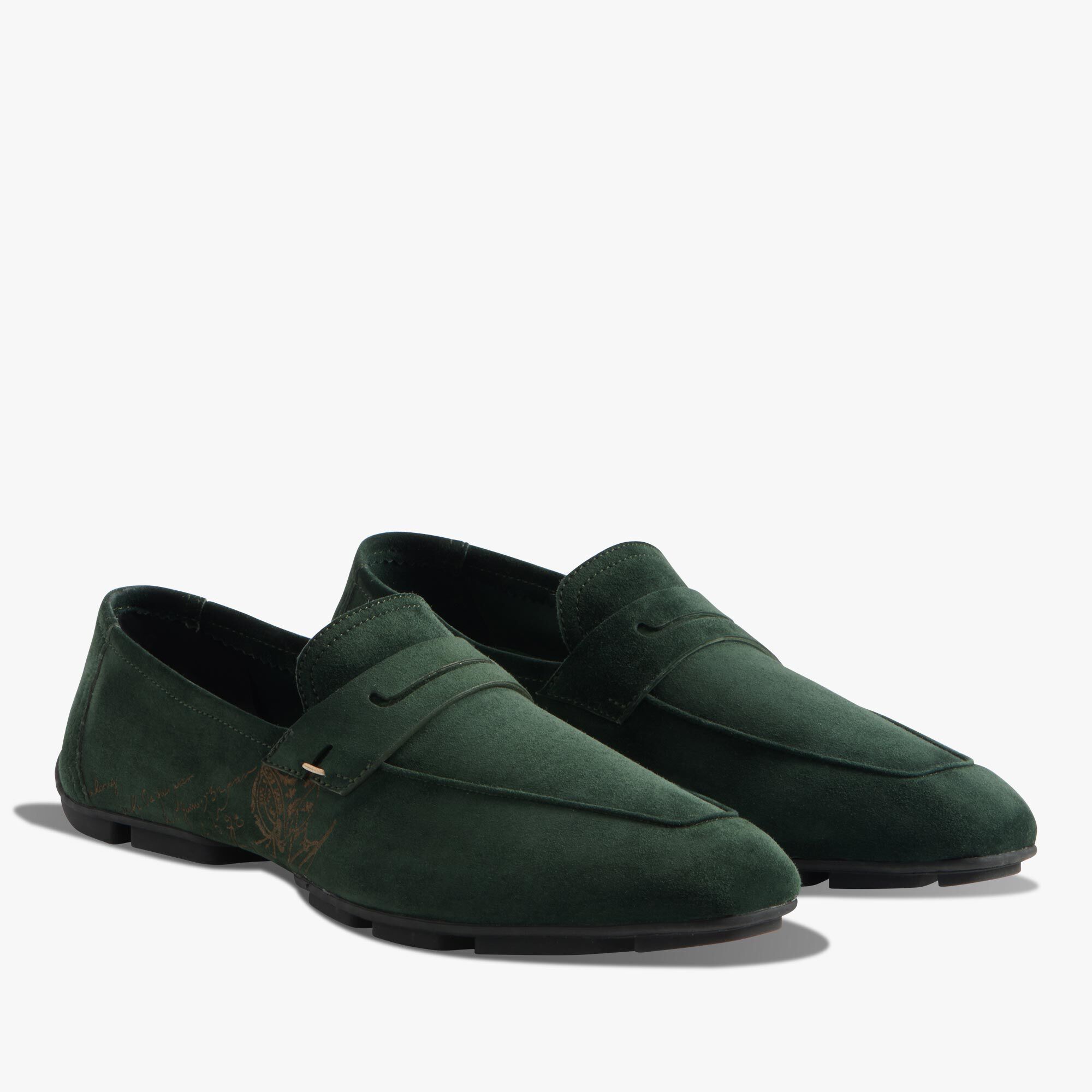 Mocassin Lorenzo Drive En Cuir Camoscio Scritto