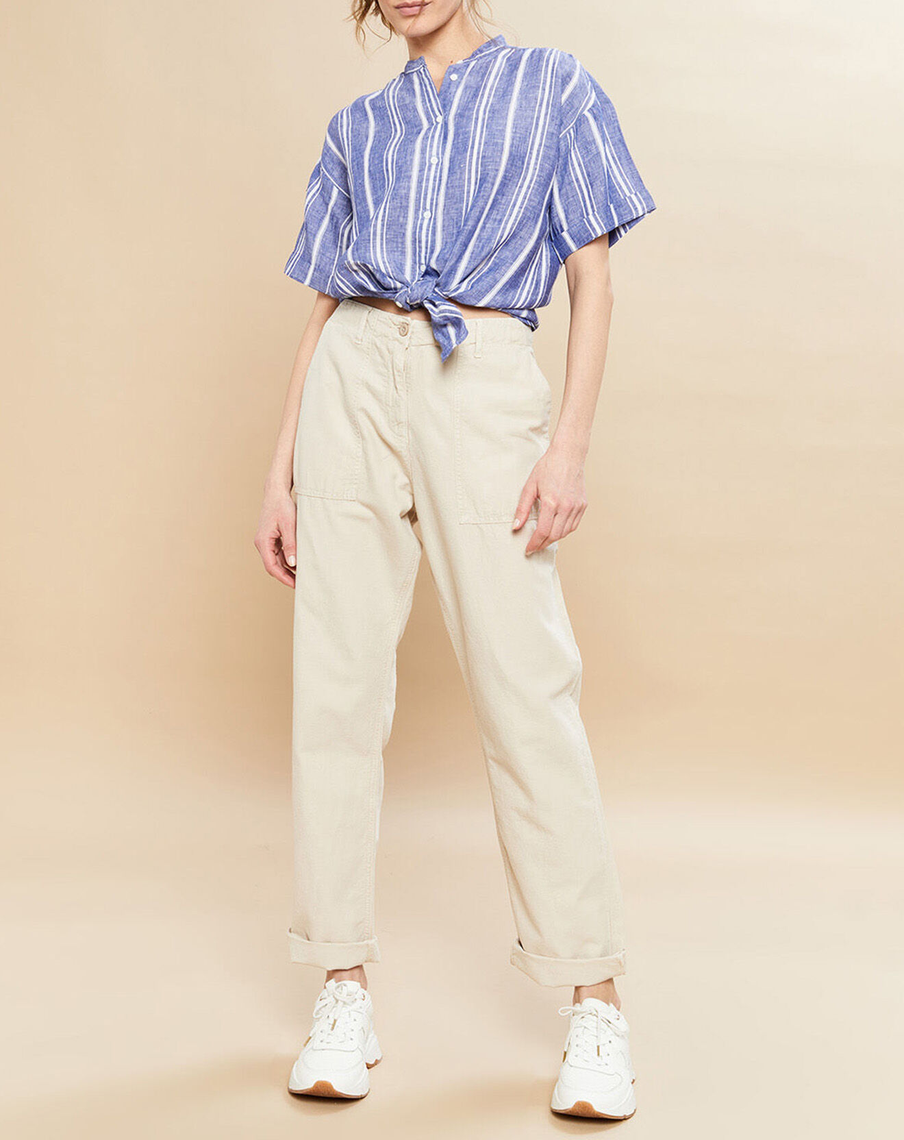 Hartford Chemise 100% Lin Calix bleue