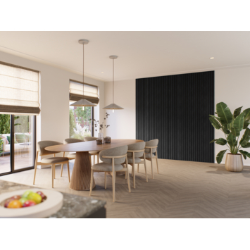 Kleurstaal lattenwand Decowall Advanced walnoot 18x30 cm