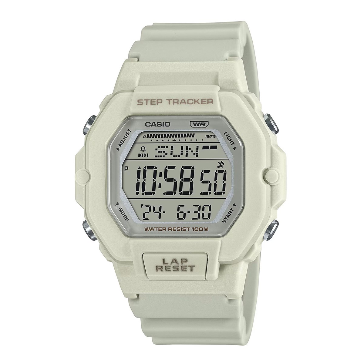Montre femme Casio Step Tracker résine blanche