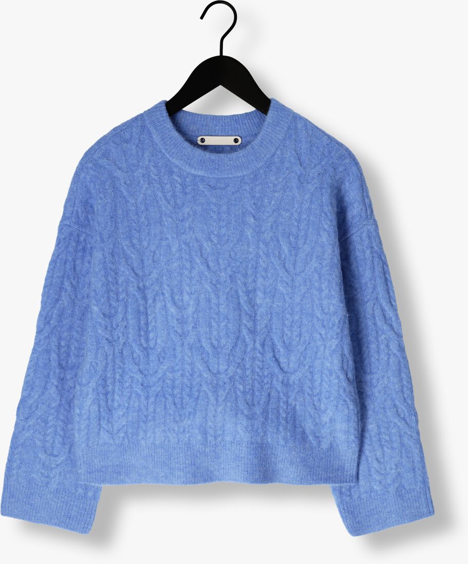 blauwe co'couture trui benal cable o-knit