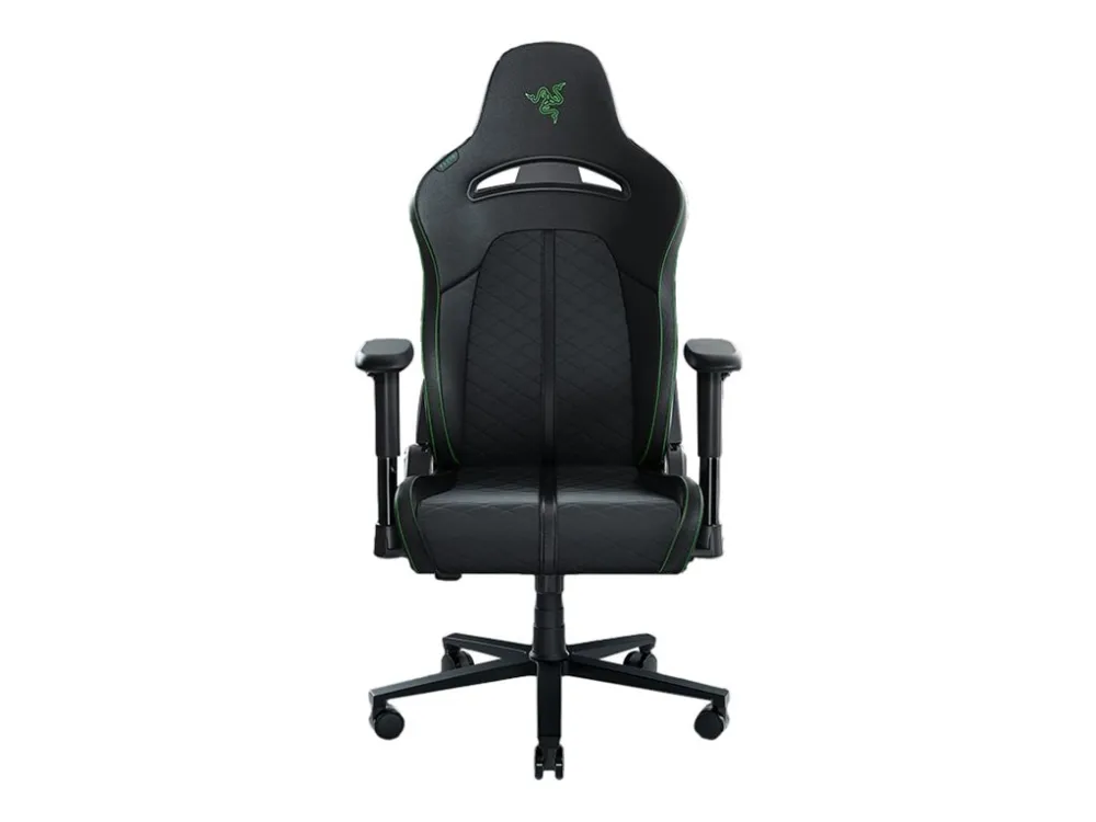 Razer Iskur X - Stol - armstøtter - T-formet - syntetisk læder, stål, elastomerisk polyuretan (EPU) - sort/grøn