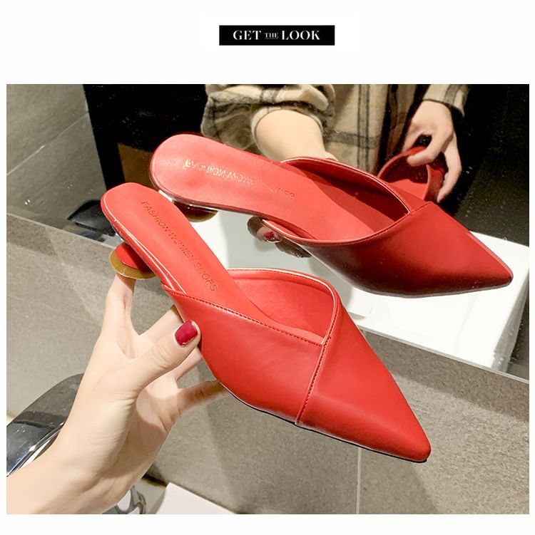 Terute - Muiltjes met puntige neus en kittenhak