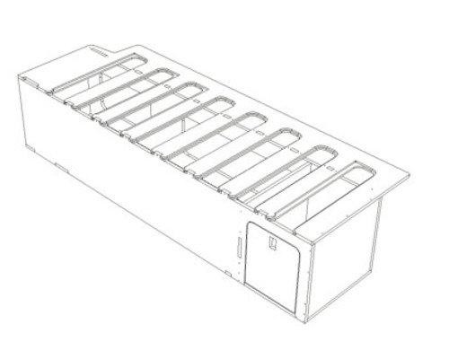 Buildify Campingbox Grace bedsysteem, links in de lengterichting, voor VW T5/T6, 1800x1165x406 (LxBxH) (zonder montage- en bevestigingsmateriaal)