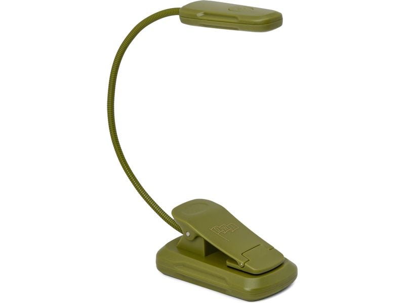 Kikkerland Leselicht Army Green Kompakte LED-Leselampe mit Clip