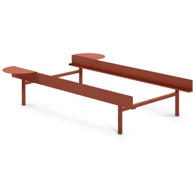 Nachttisch zu Bett 90–180, Rostrot