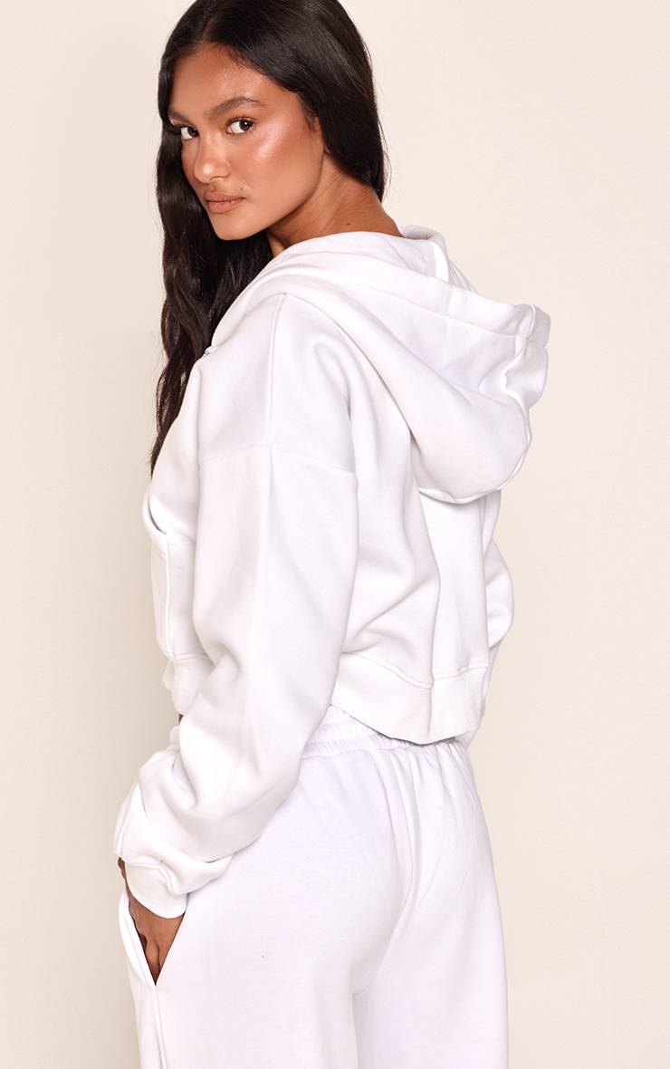 Blanc Sweat À Casynthétiqueche Brodé Beverly Hills Double Zip