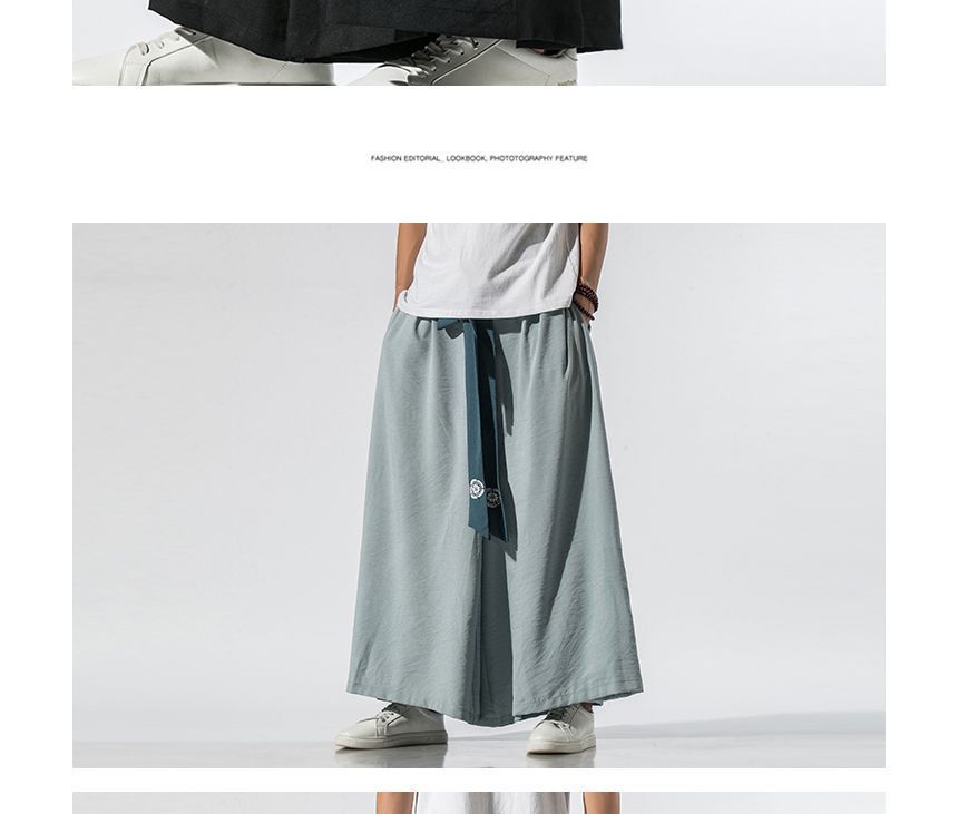 Lefitt - Broek met wijde pijpen en strikbandjes