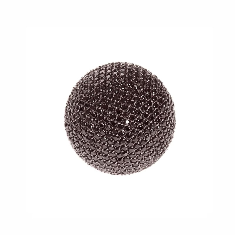 Bague Argent Champignon Noire