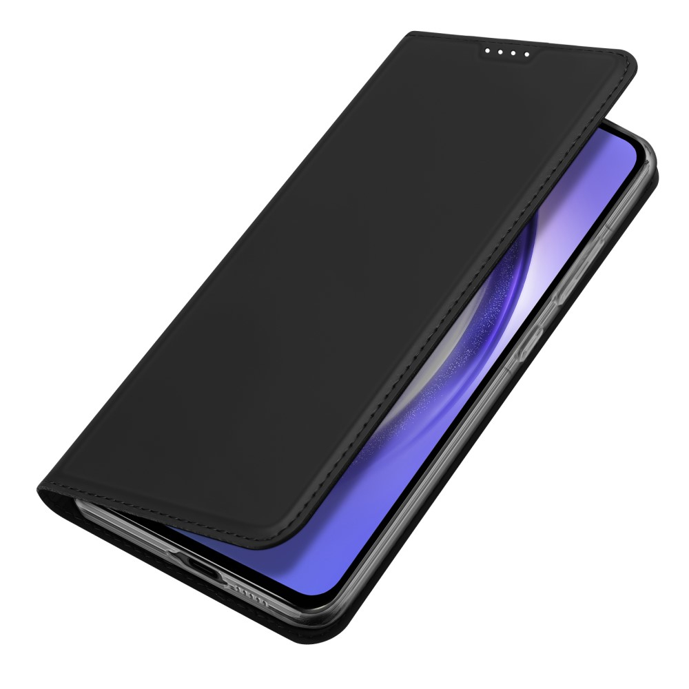 Samsung Galaxy A55 Flip Wallet Cover Leder Tasche - Schwarz