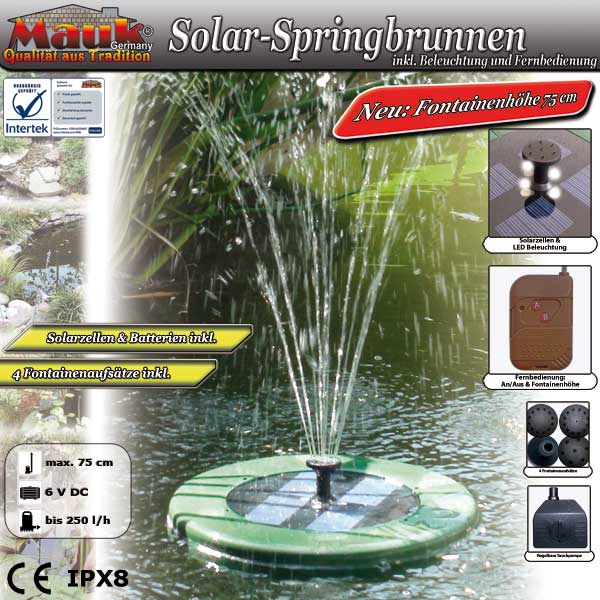 Mauk Solarspringbrunnenpumpe rund grün