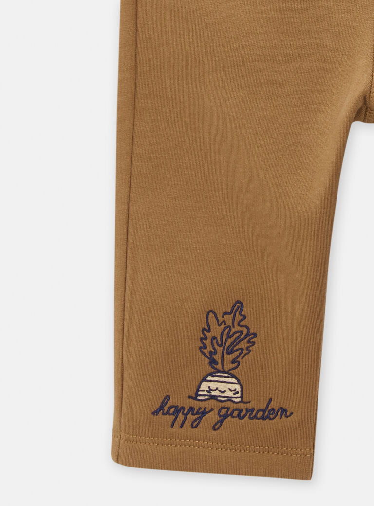Pantalon caramel avec broderie pour bébé garçon
