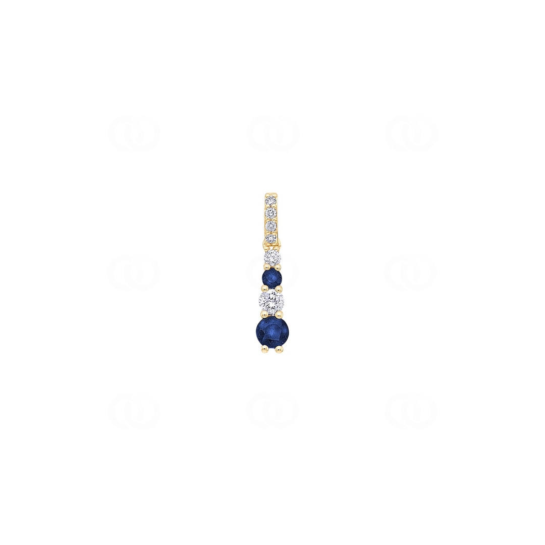 Anhänger 750/18 K Gelbgold mit Saphiren & Diamanten 0.18 ct H/si