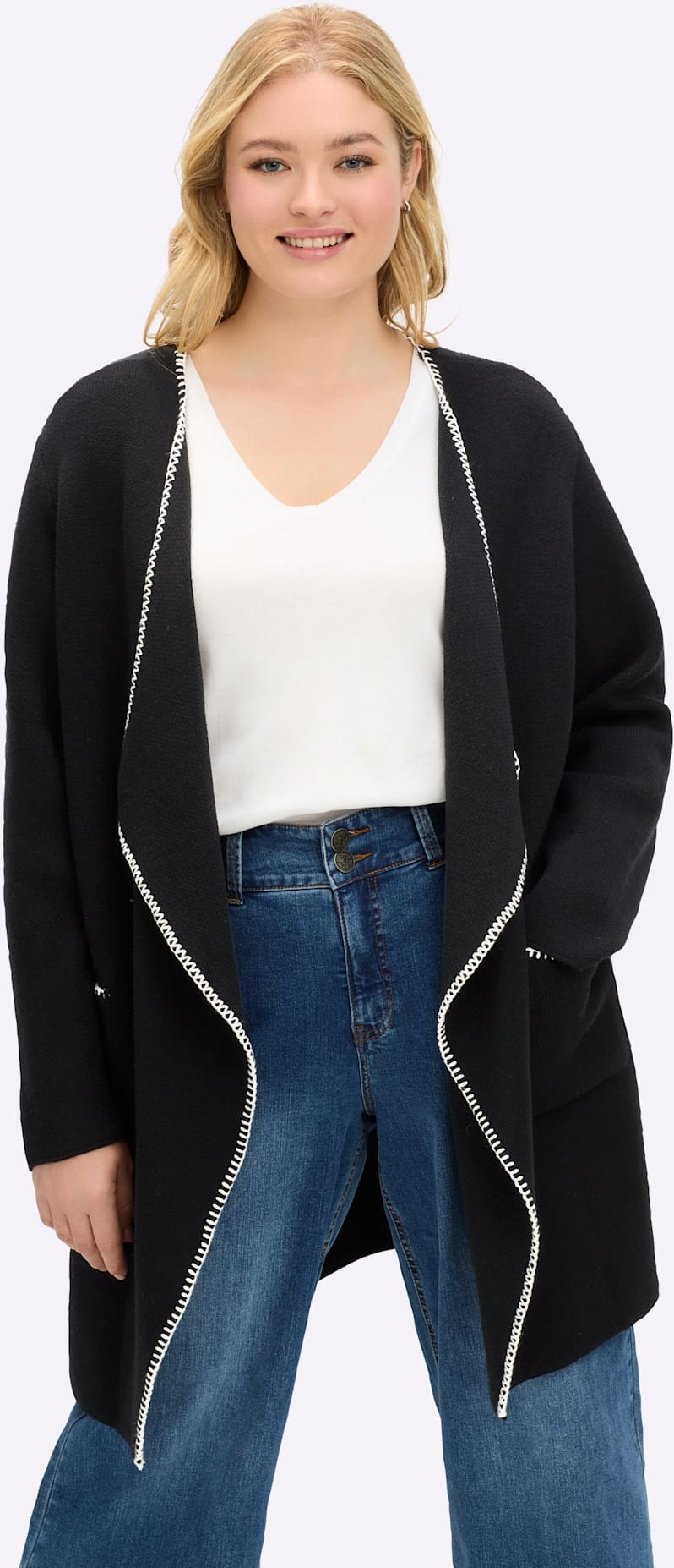 Sheego Jacquardstrickjacke