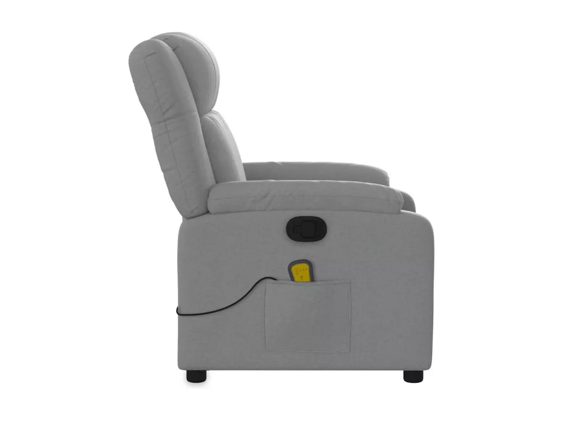Fauteuil de massage inclinable Gris clair Tissu