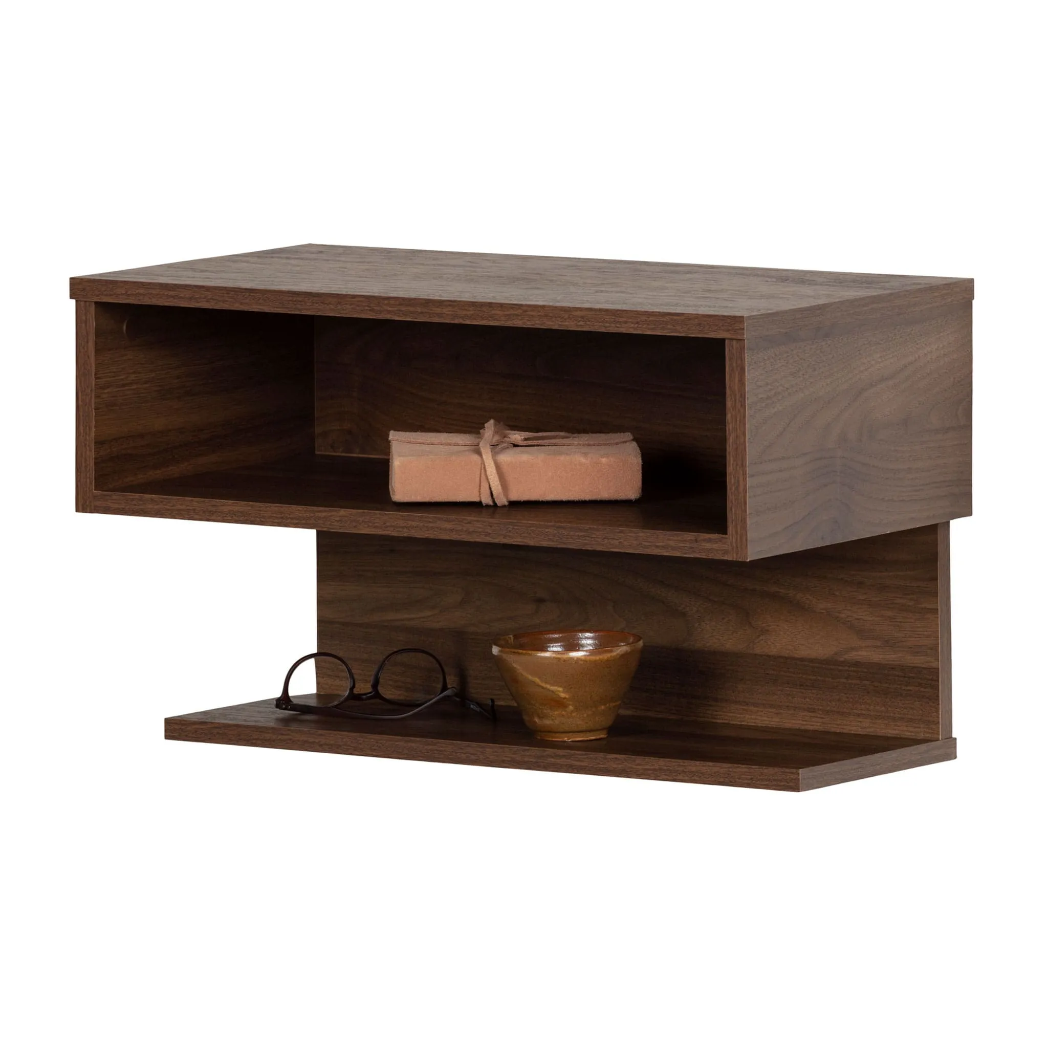South Shore Table de Nuit - Sazena Noyer Naturel
