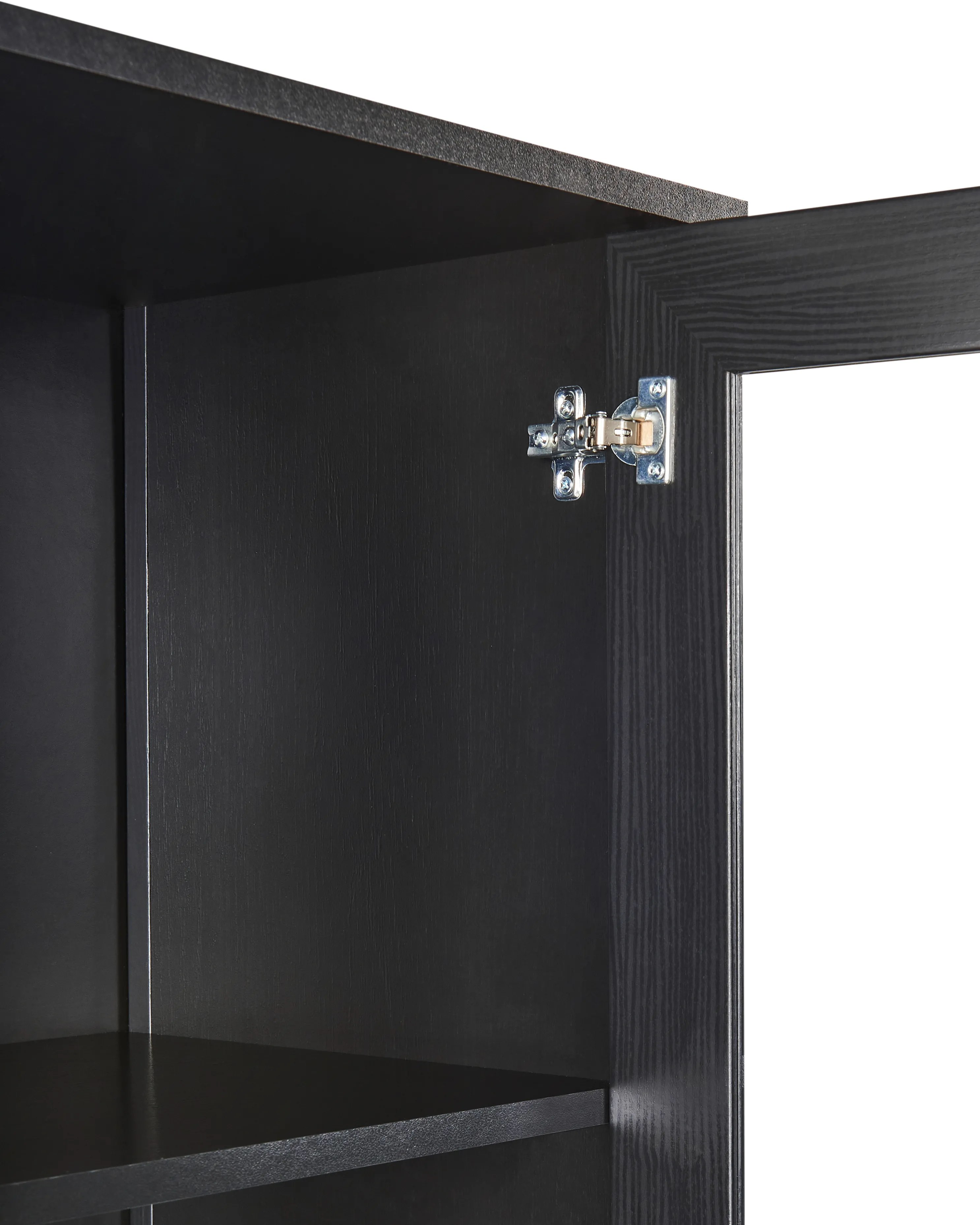 Glazen vitrinekast NORNALUP 80 cm Zwart