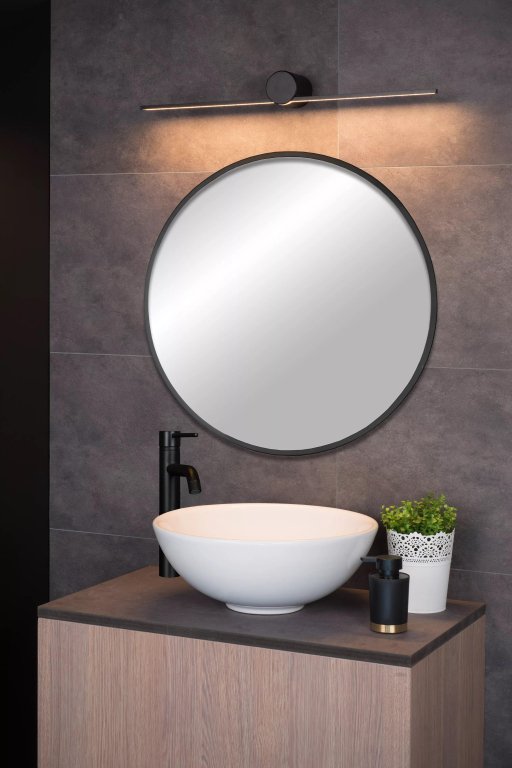 Lucide Mizar wandlamp LED badkamer IP44 medium zwart