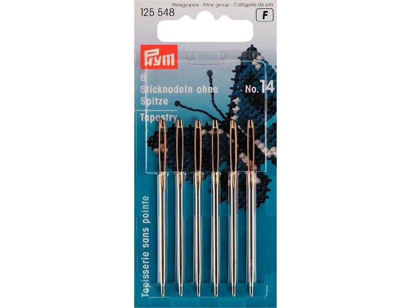 Prym Sticknadel Nr. 14, ohne Spitze, 6 Stück Nadeln geeignet für tolle Stickarbeiten