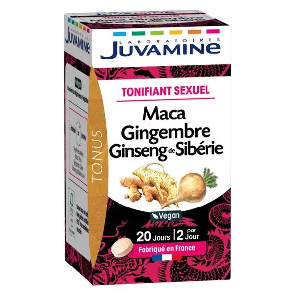 Juvamine Tônico Sexual Maca Gengibre Ginseng Siberiano 40 comprimidos