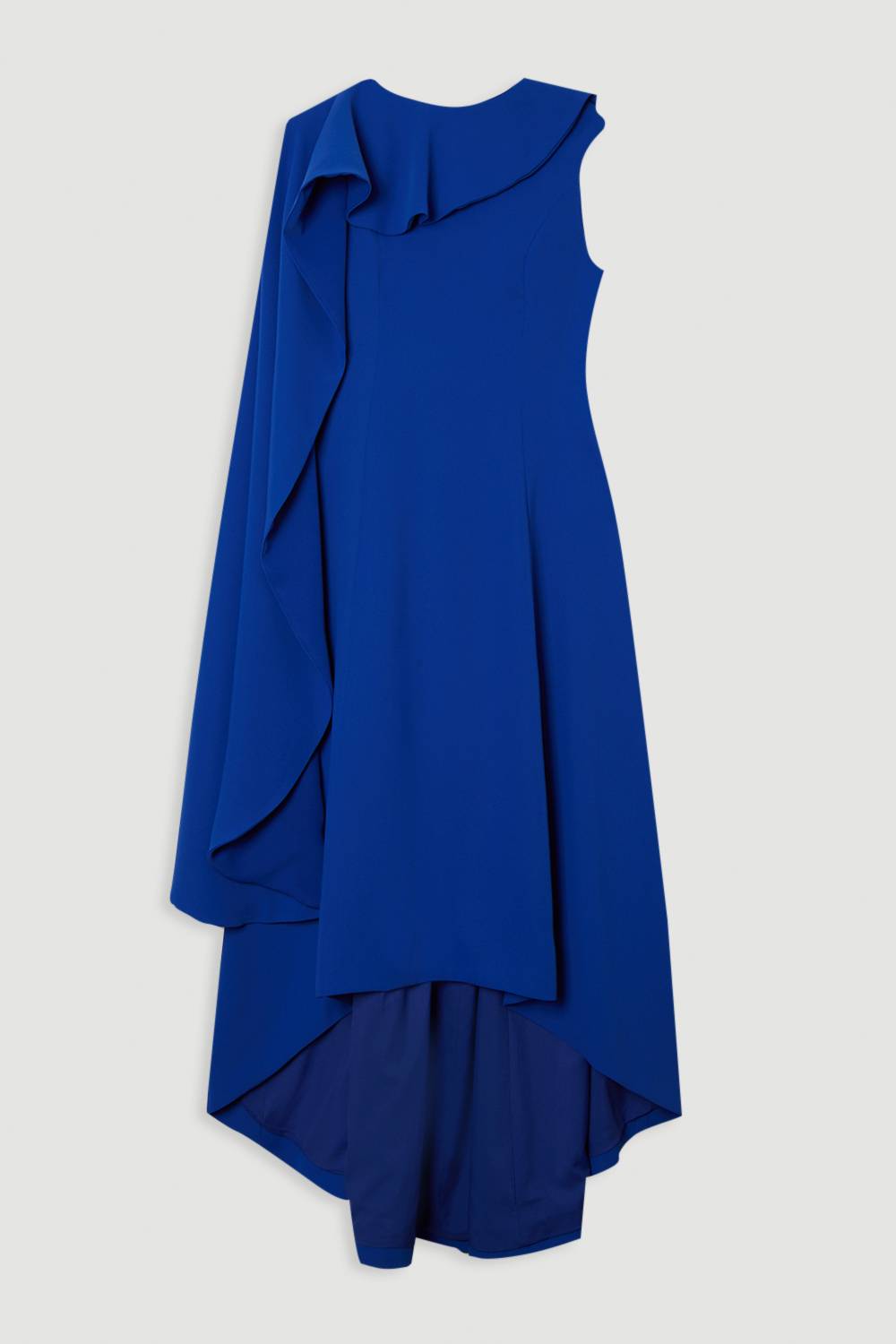 KarenMillen Robe maxi à jupe pleine, à la coupe douce en blocs de couleurs avec un détail cape