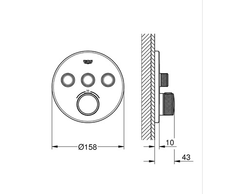 GROHE douchekraan met thermostaat GROHTHERM SMARTCONTROL supersteel mat 29121DC0