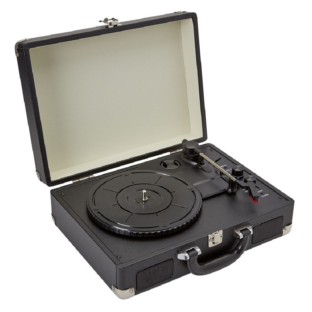 Tourne disque en plastique noir