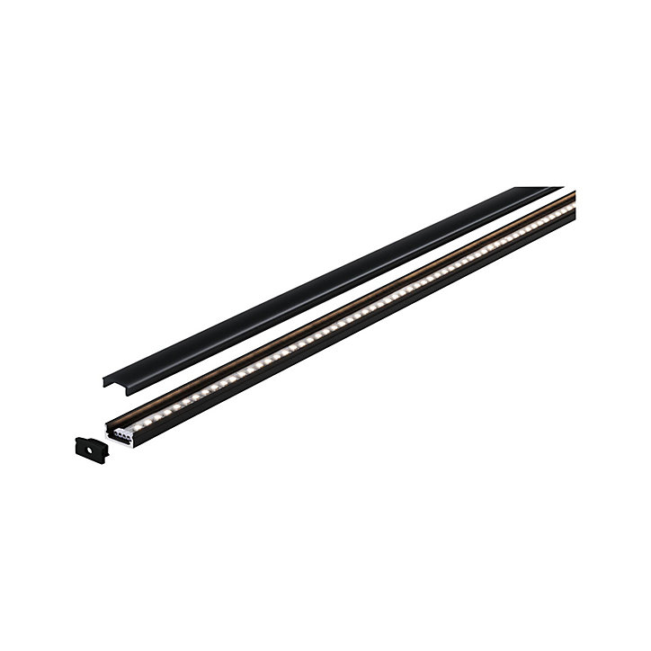 Profilé de strip LED Base IP20 noir Paulmann L.200 x H.9 x P.17cm