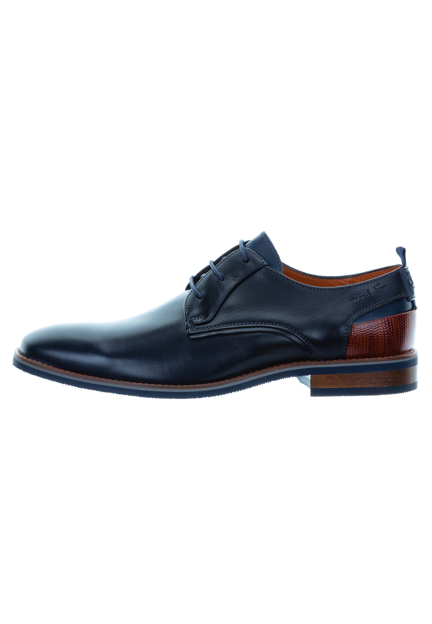 Navy blauw gladleren Amalfi veterschoen