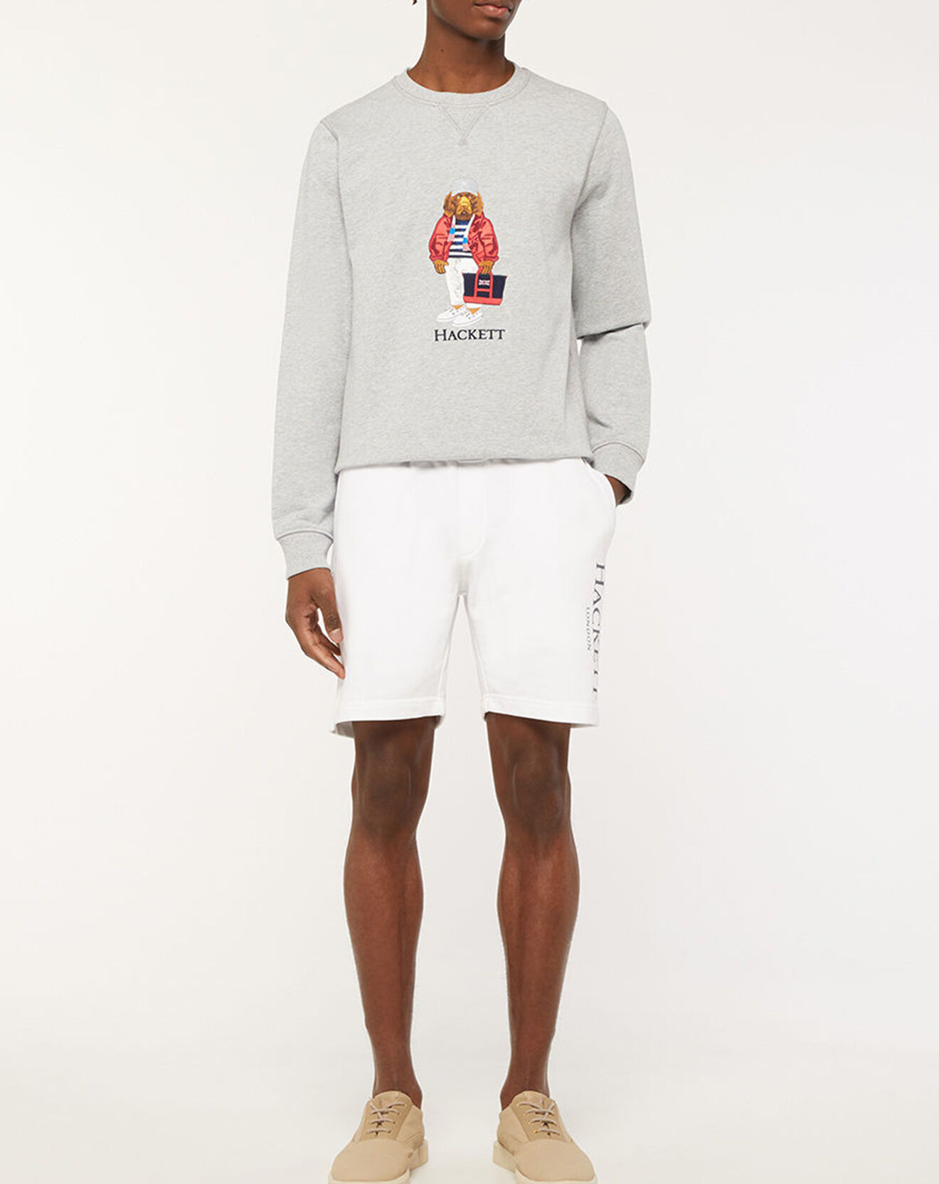 Hackett London Sweat Charly Dog gris chiné