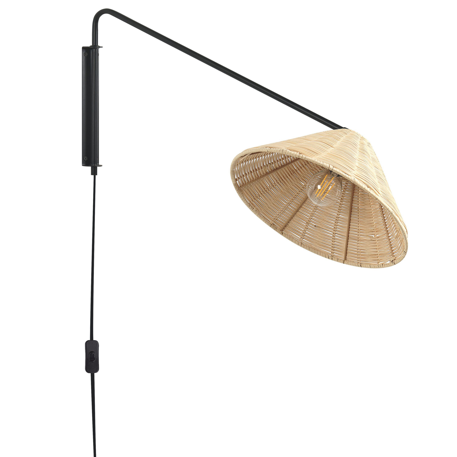 Beliani - PALENA - Wandlamp - Natuurlijk - Rotan