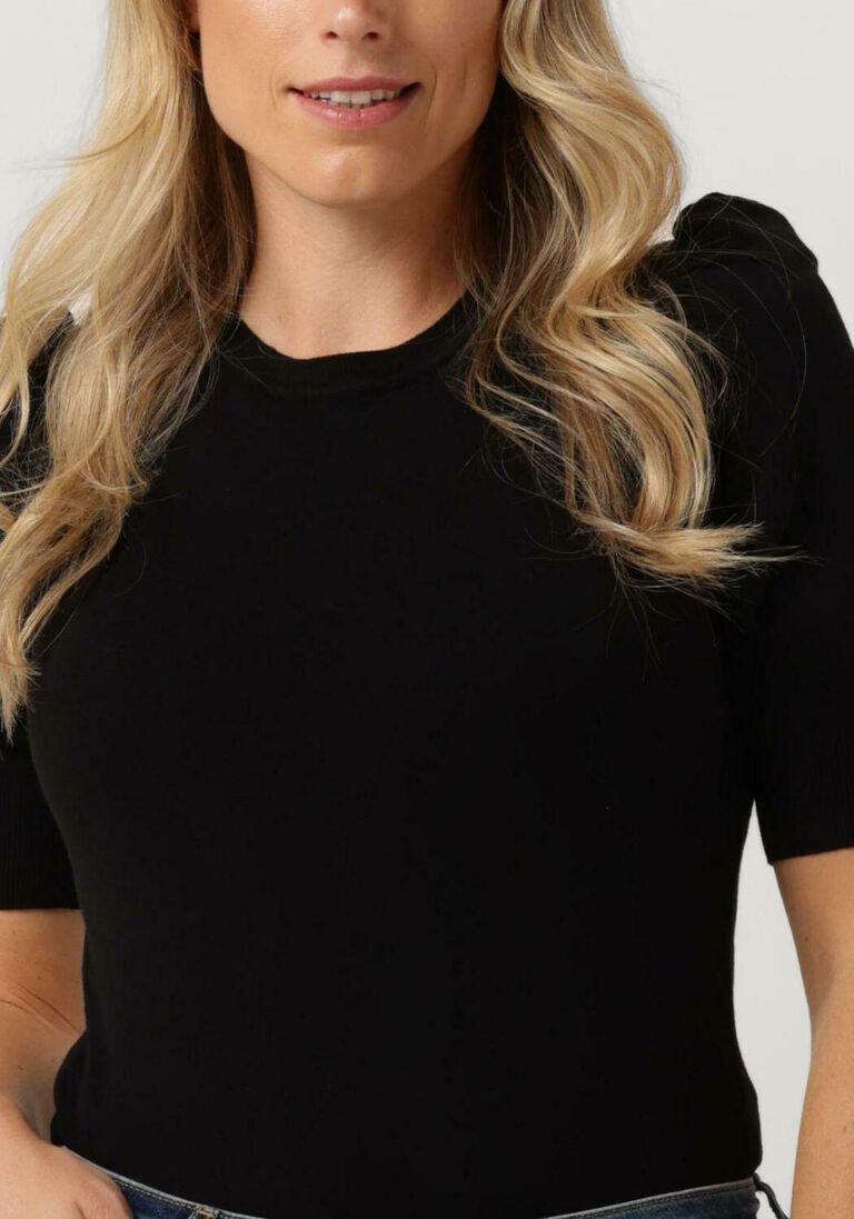 SUMMUM zwarte summum trui short sleeve sweater basic knit