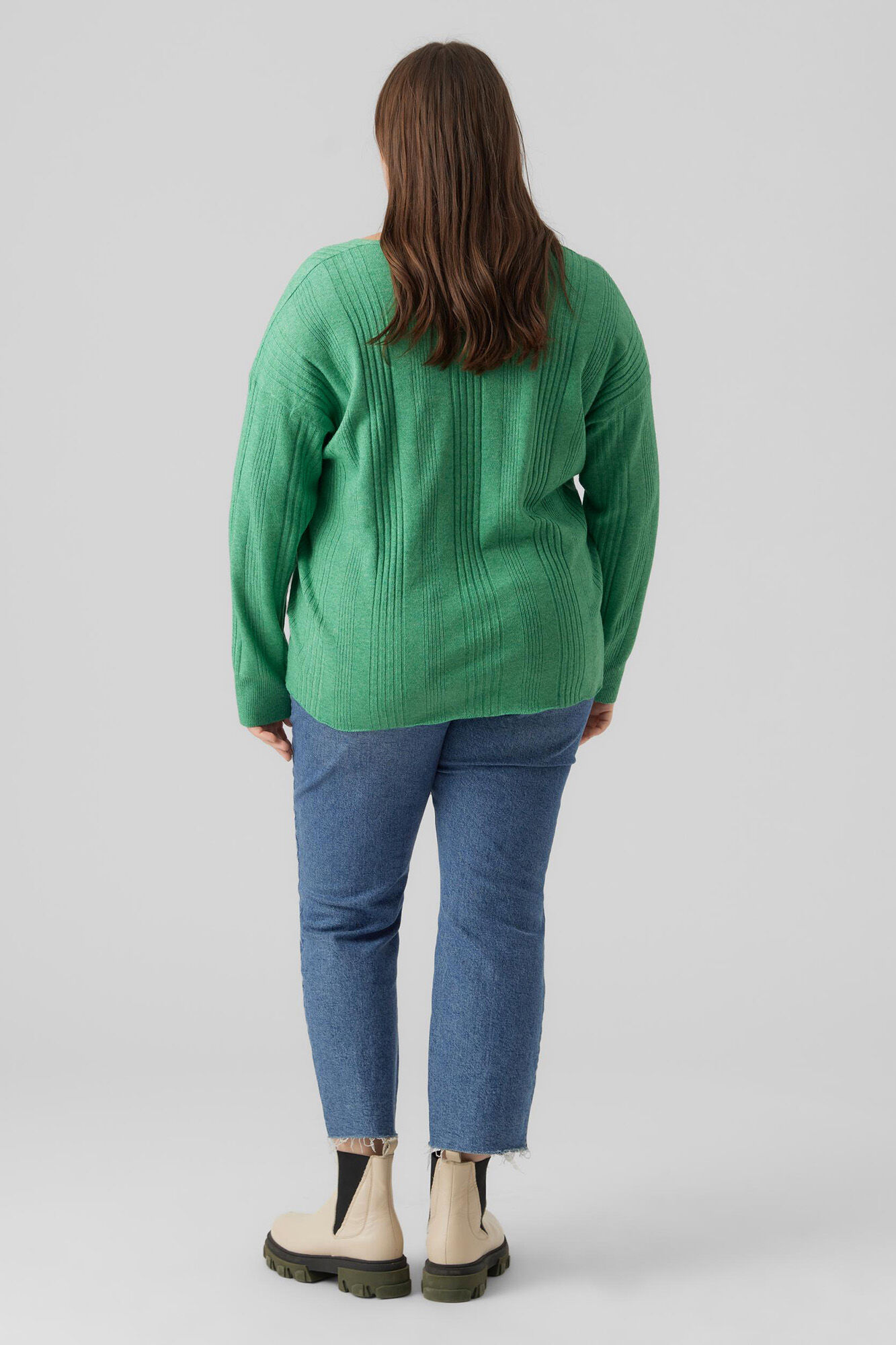 Suéter básico de malha plus size - Verde