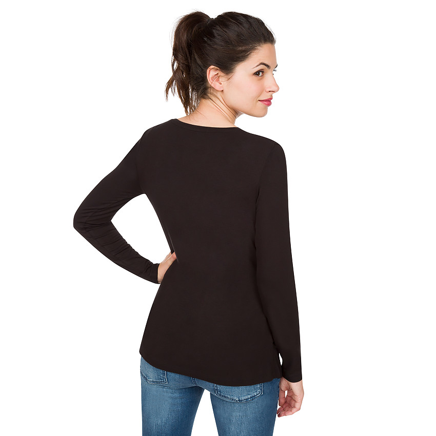 Tee-shirt manches longues de grossesse stretch à message printé