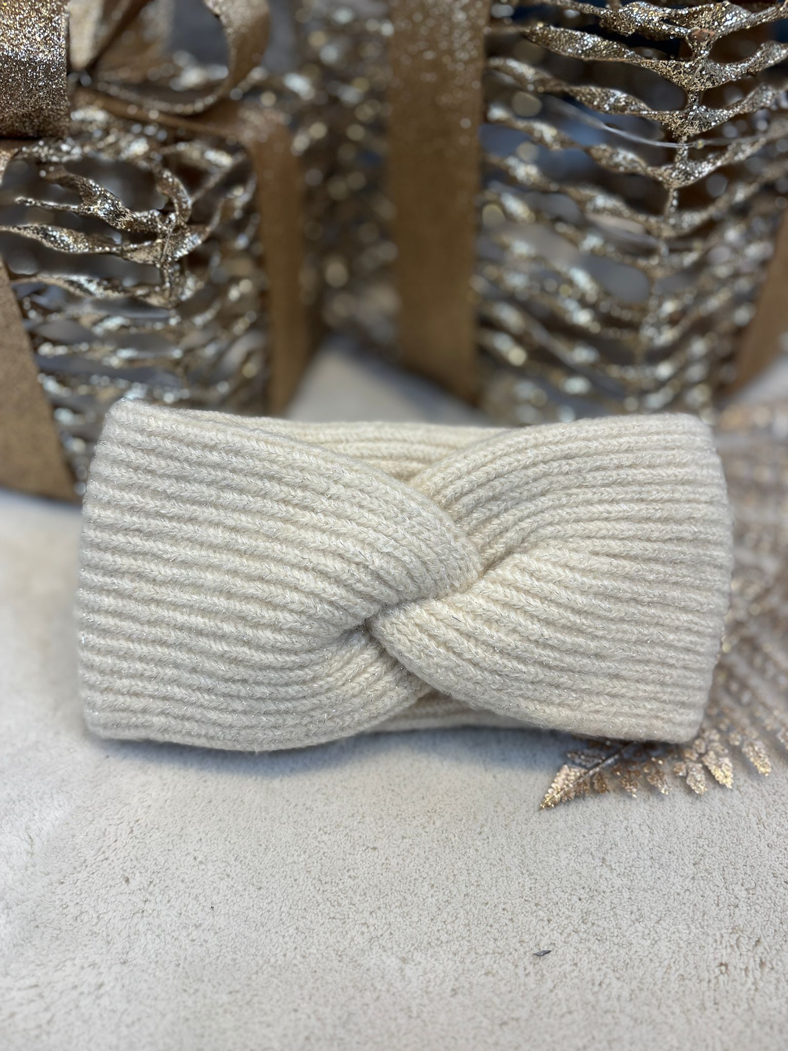 Glitter Hoofdband - Beige