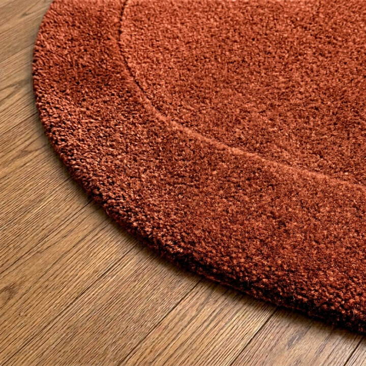 Rond vloerkleed - Isara Border Terracotta