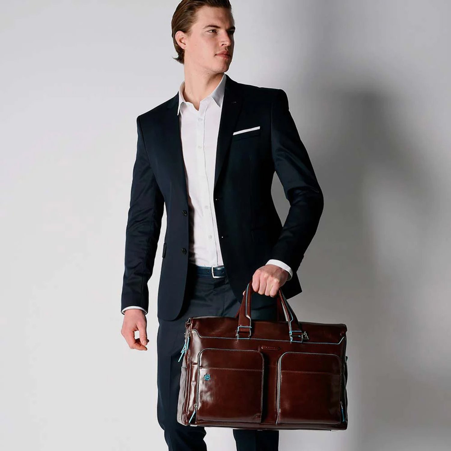 Piquadro Blue Square Duffel Bag black