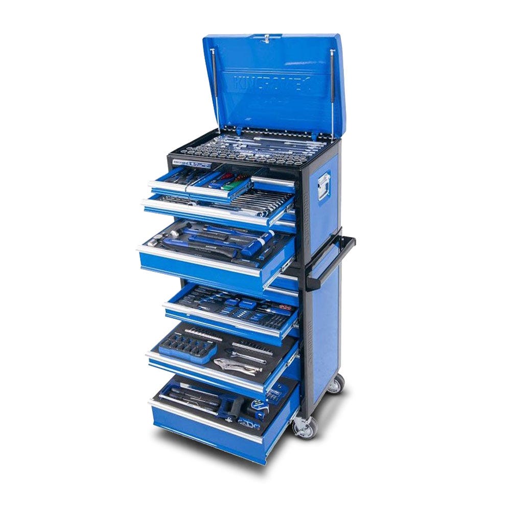 Oficina de ferramentas KINCROME Evolution TFL com 306 peças, 14 gavetas profundas e carrinho P1710