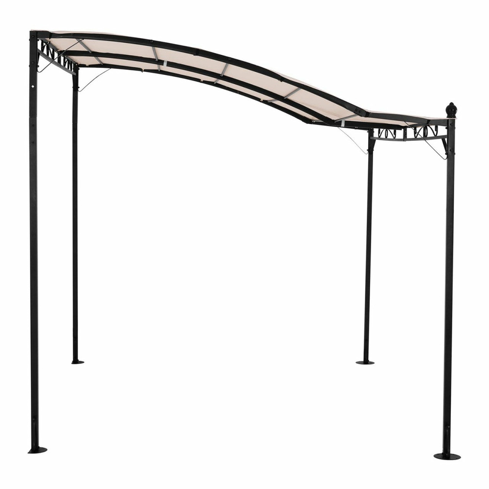 Pergola pavillon barnum tonnelle tente abri gazebo de jardin terrasse beige inclinée crème 2,6 x 3 m